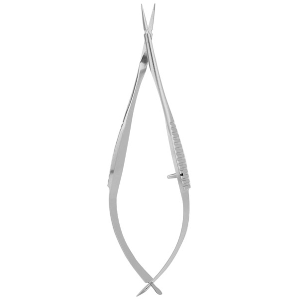 Vannas Spring Handle Scissors, Round Handle, 3” (8cm), 8mm d, CVD Tips