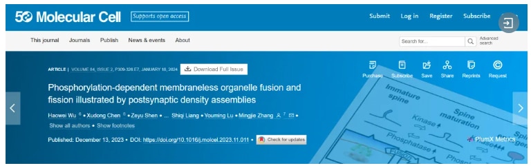 Unveiling the Phosphorylation-dependent Fusion and Fission Mechanism of Membraneless Organelles by the Team of Academician Mingjie Zhang from the Chinese Academy of Sciences (CAS)